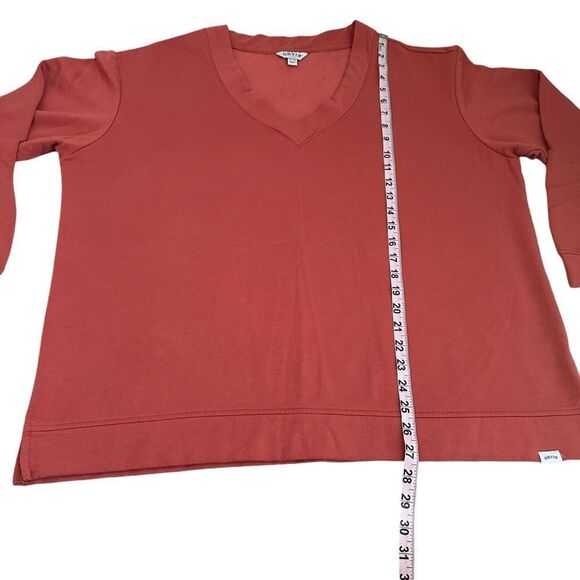 Orvis Women XL V-Neck Boxy Relaxed Fit Sweatshirt Sporty - Picture 5 of 10